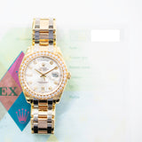 Rolex Day Date Pearlmaster 18948 Silver Diamond Dial Sep 2005