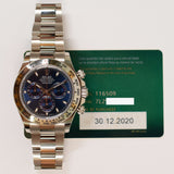 Rolex Daytona 40mm White Gold 116509 Blue Dial Dec 2020 - View 2