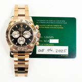 Rolex Daytona 40mm Yellow Gold 126505 Black Dial Apr 2025 - View 2