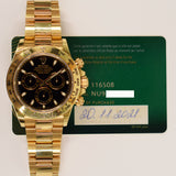 Rolex Daytona 40mm Yellow Gold 126508 Black Dial Nov 2021 - View 2