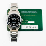 Rolex Explorer 124270 Black Dial Sep 2021