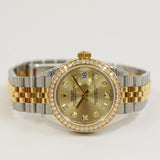 Rolex Lady-Datejust 28mm Steel and Yellow Gold 279383RBR Champagne Diamond Dial Jun 2017 - View 3