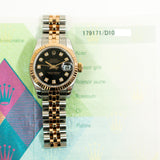 Rolex Lady Datejust 179171G Black Diamond Dial Oct 2005