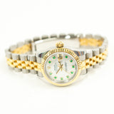 Rolex Lady Datejust 179173G White MOP Emeralds Dial Jun 2020