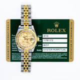 Rolex Lady Datejust 26mm 179173G Gold Crystal Diamond Dial Jan 2014