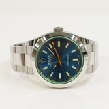 Rolex Milgauss Green Crystal 116400GV Blue Dial Jul 2021 - View 3