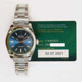 Rolex Milgauss Green Crystal 116400GV Blue Dial Jul 2021 - View 2