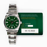 Rolex Oyster Perpetual 124300 Green Dial Dec 2022