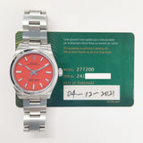 Rolex Oyster Perpetual 31mm 277200 Coral Red Dial Dec 2021 - View 2
