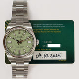 Rolex Oyster Perpetual 34mm 134300 Pistachio Dial Oct 2025 - View 2