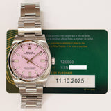 Rolex Oyster Perpetual 36mm 126000 Candy Pink Dial Oct 2025 - View 2