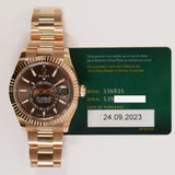 Rolex Sky-Dweller 42mm Everose Gold 336935 Chocolate Dial Sep 2023 - View 2
