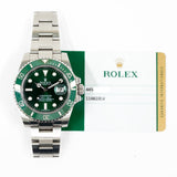 Rolex Submariner Date 116610LV Hulk Dial Aug 2015