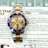 Rolex Submariner Date 16613SG Champagne Diamond Dial Jul 1992