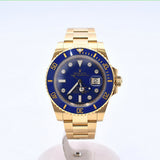 Rolex Submariner Date 40mm Yellow Gold 116618GLB Blue Diamond Dial - View 1