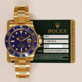 Rolex Submariner Date 40mm Yellow Gold 116618GLB Blue Diamond Dial - View 2