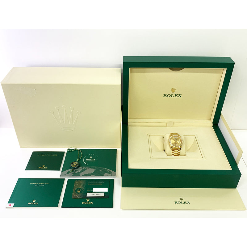 Rolex Day Date 128348RBR Champagne Diamond Dial