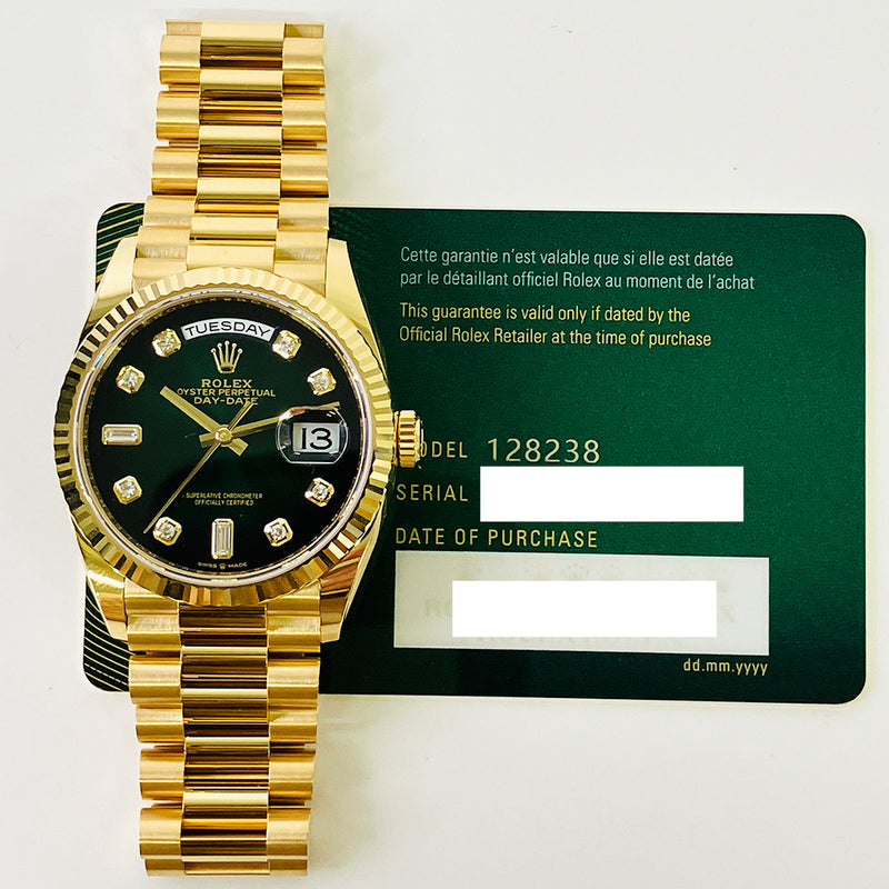 Rolex Day Date 128238 Green Diamond Dial