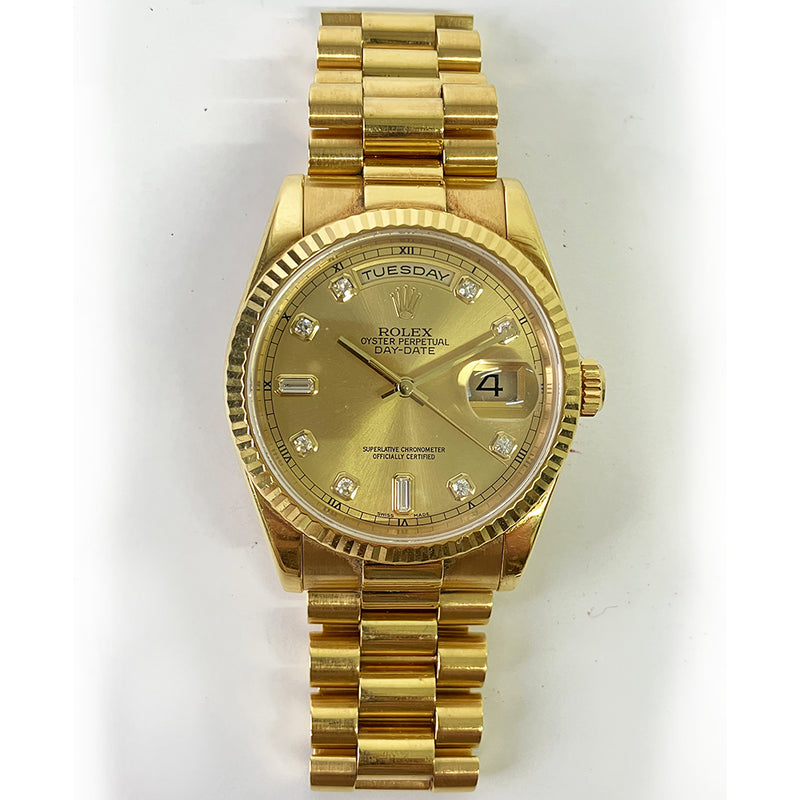 Rolex Day-Date 118238 Presidential Champagne Diamond Dial