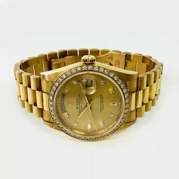 Rolex Day-Date 18348 Champagne Diamond Dial