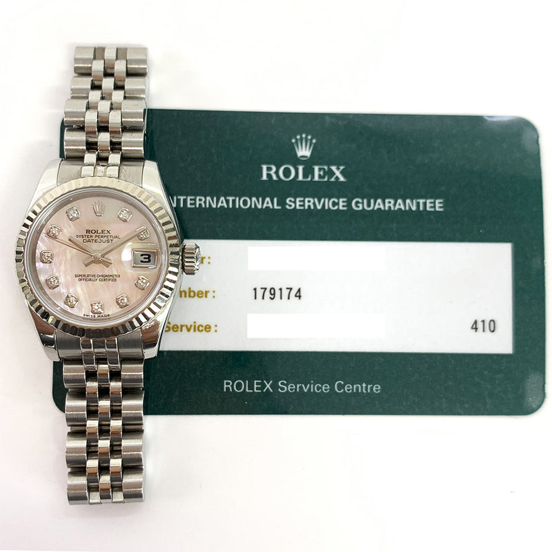 Rolex Lady-Detajust 179174 Pink Mop Diamond Dial