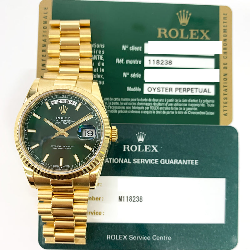 Rolex Day-Date 118238 Presidential Green Dial