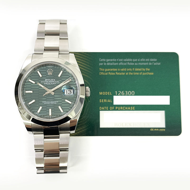 Rolex Datejust 126300 Green Fluted Dial