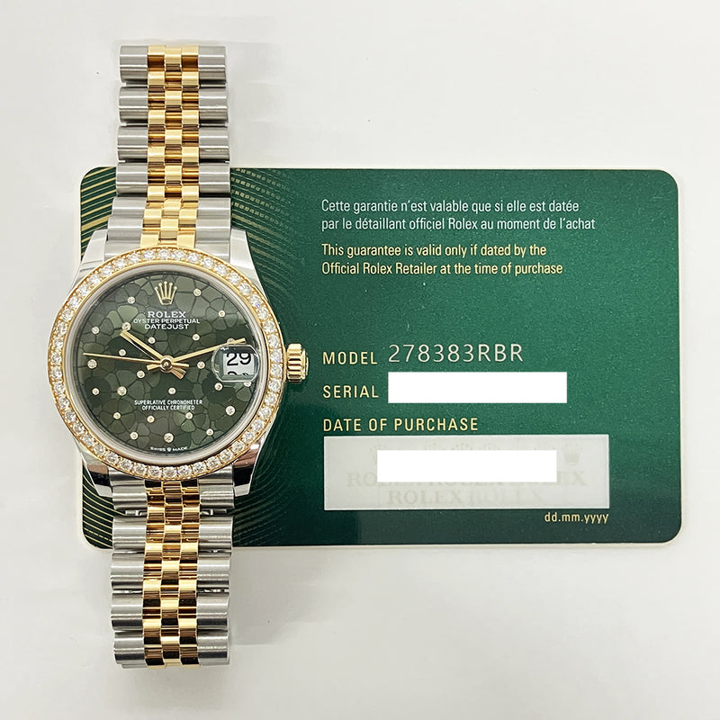 Rolex Datejust 278383RBR Green Flower Diamond Dial
