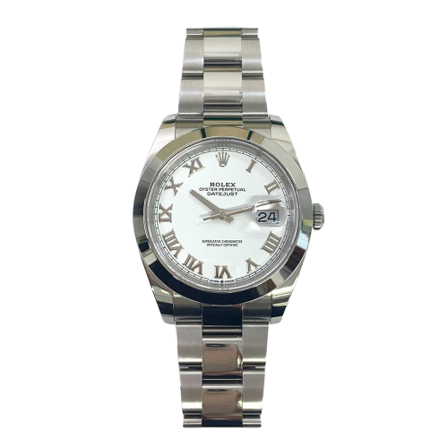 Rolex Datejust 126300 White Roman Dial