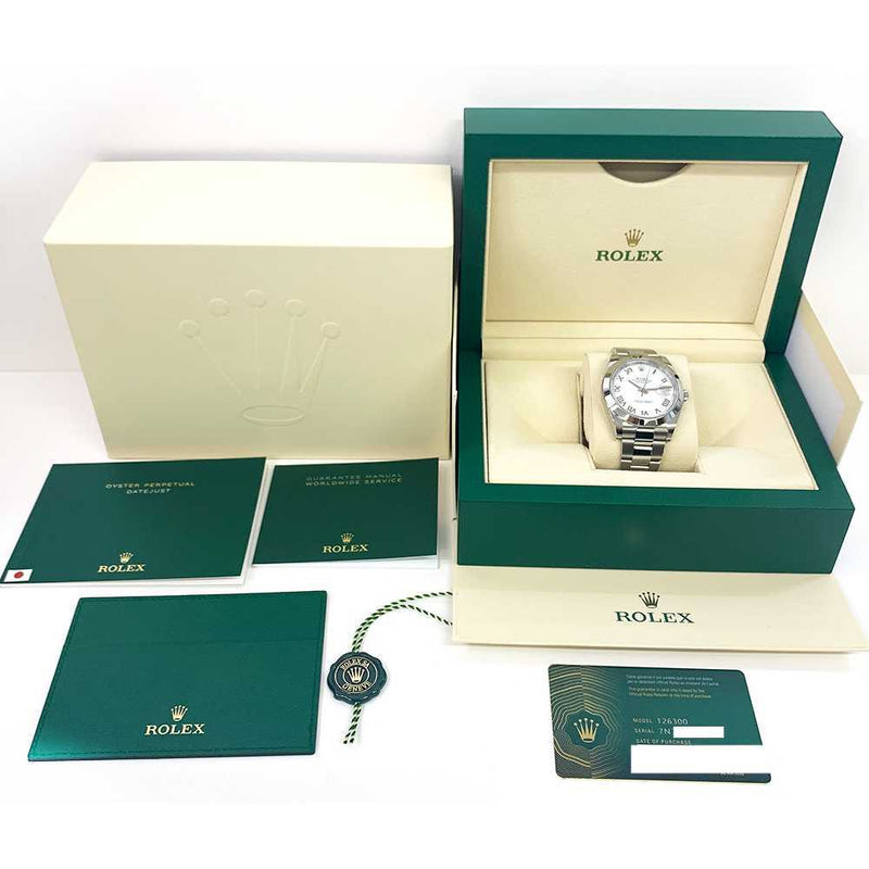 Rolex Datejust 126300 White Roman Dial box