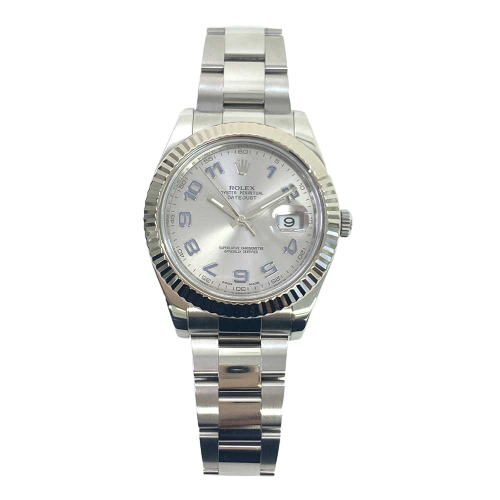 Rolex Datejust 116334 Silver Blue Arabic Dial