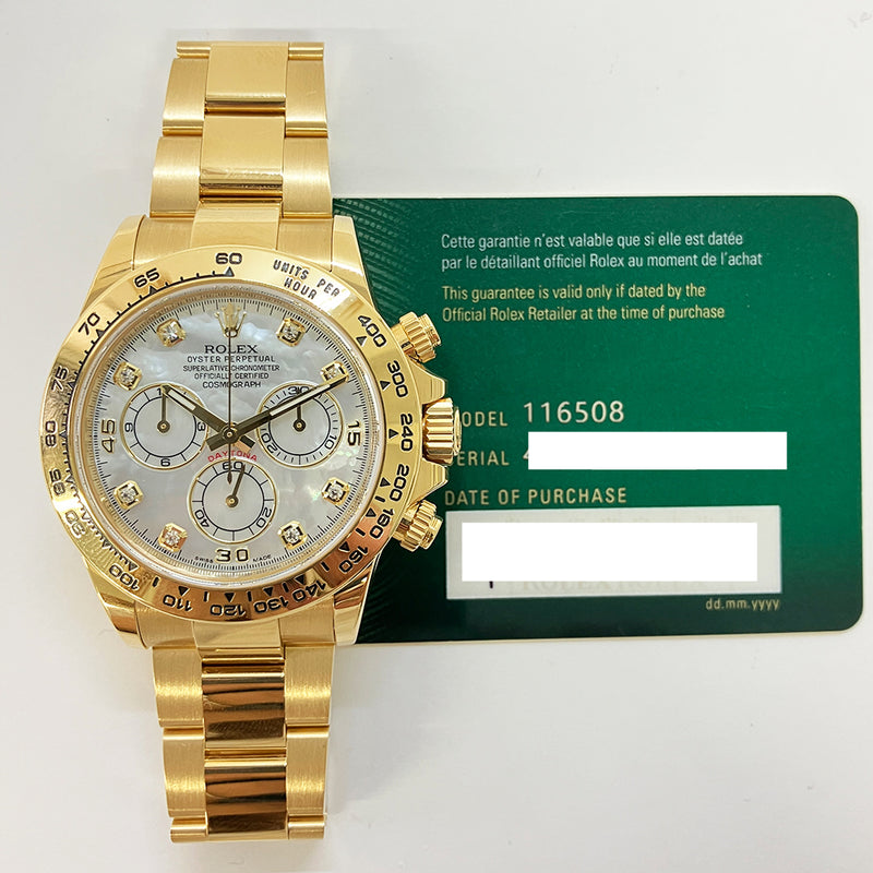 Rolex Cosmograph Daytona 116508 White Mop Diamond Dial