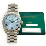Rolex Day-Date 228206 Ice Blue Roman Dial