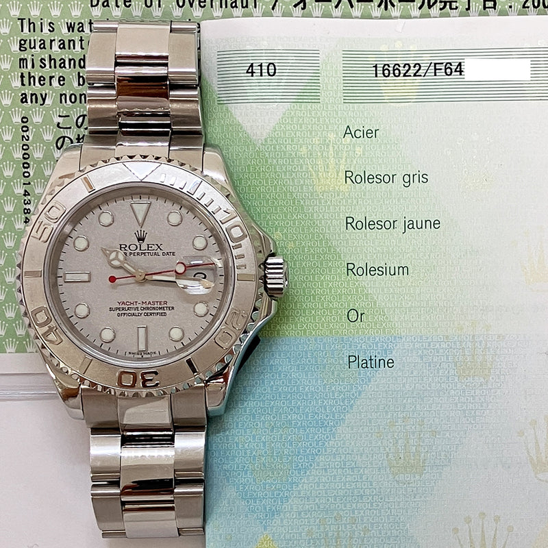 Rolex Yacht-Master 16622 Platinum Dial