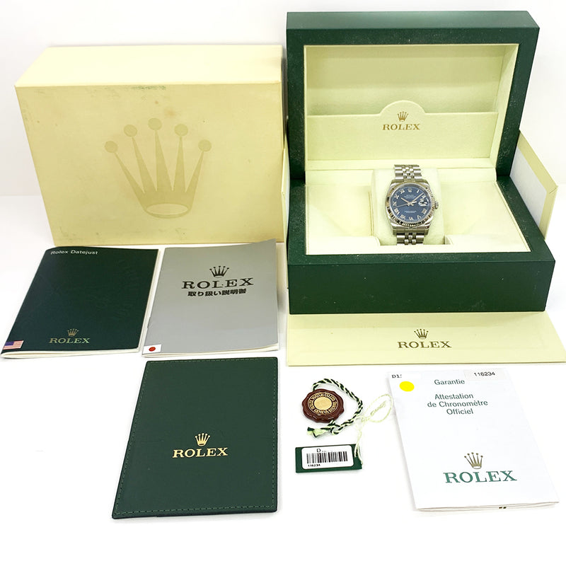 Rolex Datejust 116234 Blue Roman Dial