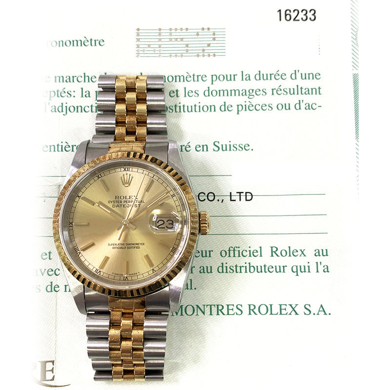 Rolex Detajust 16233 Champagne Dial