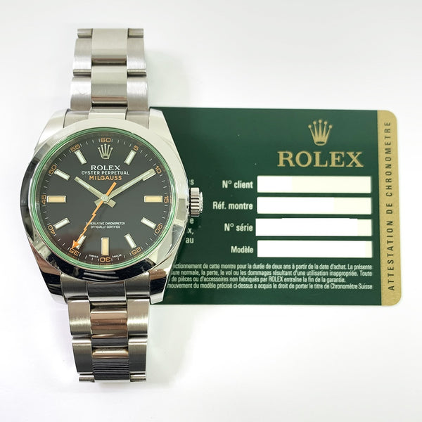 Rolex Milgauss Black Dial Green Crystal 116400GV
