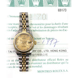 Rolex Lady-Datejust 69173 Champagne Jubilee Diamond Dial