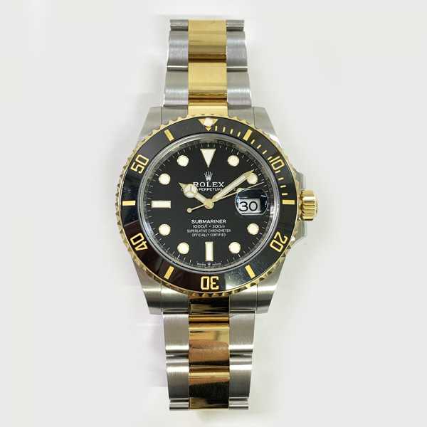 SUBMARINER DATE 41MM BLACK DIAL BLACK CERAMIC BEZEL STAINLESS STEEL AND YELLOW GOLD