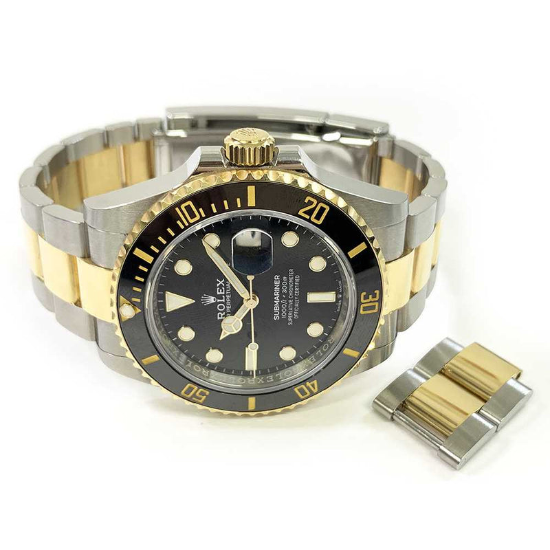 SUBMARINER DATE 41MM BLACK DIAL BLACK CERAMIC BEZEL STAINLESS STEEL AND YELLOW GOLD