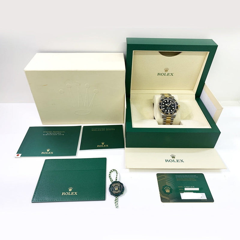 SUBMARINER DATE 41MM BLACK DIAL BLACK CERAMIC BEZEL STAINLESS STEEL AND YELLOW GOLD