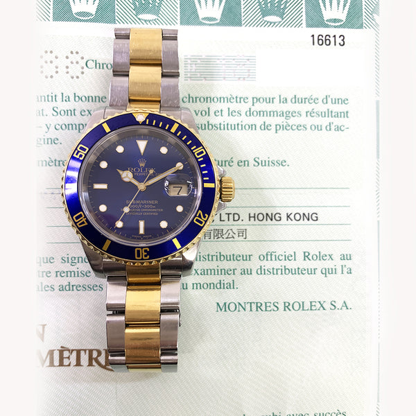 Rolex Submariner date 16613 Blue Dial