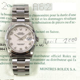 DATEJUST 36MM WHITE JUBILEE ARABIC DIAL FLUTED BEZEL OYSTER BRACELET STAINLESS STEEL