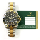 SUBMARINER DATE 40MM BLACK DIAL BLACK CERAMIC BEZEL STAINLESS STEEL AND YELLOW GOLD