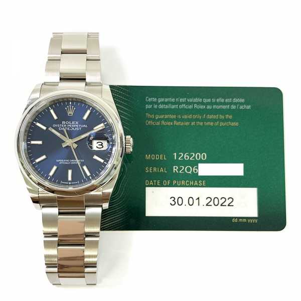 Rolex Datejust 126200 Blue Dial