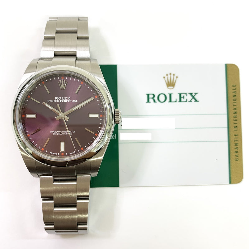Rolex Oyster perpetual 114300 Red Grape Dial