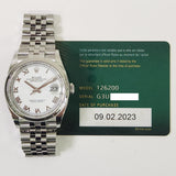 Rolex Datejust 126200 White Roman Dial