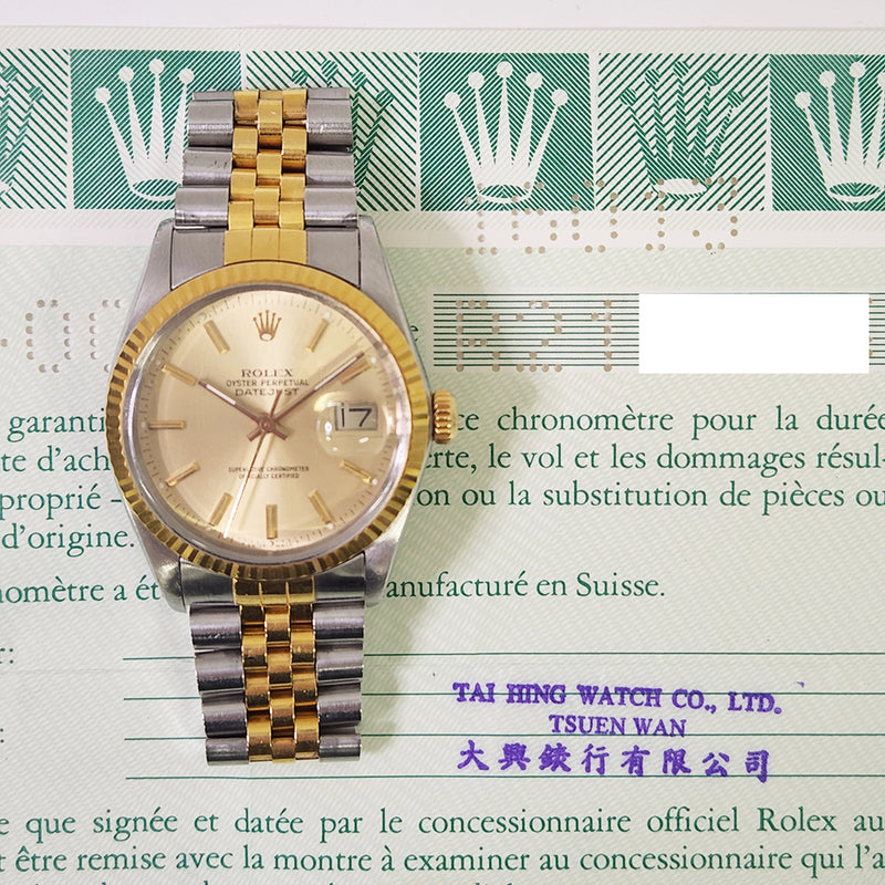 Rolex Detajust 16233 Champagne Dial