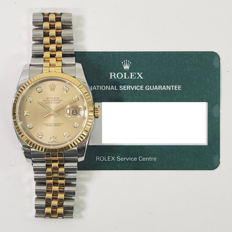 Rolex Datejust 116233 Champagne Jubilee Diamond