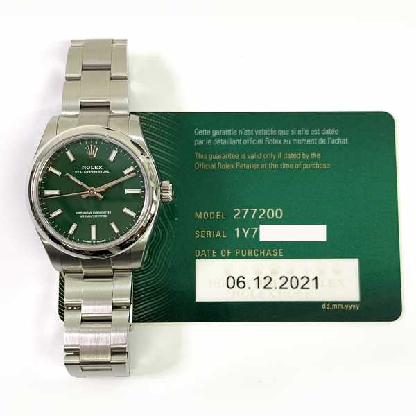 Rolex Oyster Perpetual 277200 Green Dial Dec 21
